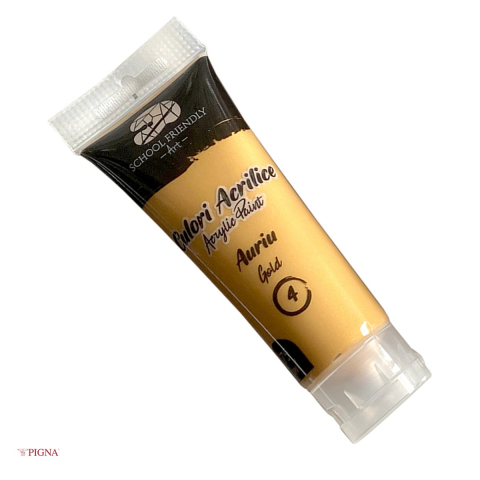 Acuarele, pensule si blocuri de desen - Culoare acrilica Pigna Premium SF Art, 75 ml, auriu