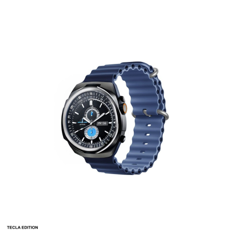 Curele smartwatch - Curea smartwatch pentru Apple Watch 38/40/41/42 mm, silicon, albastru cu albastru inchis, Deluxe Sport6