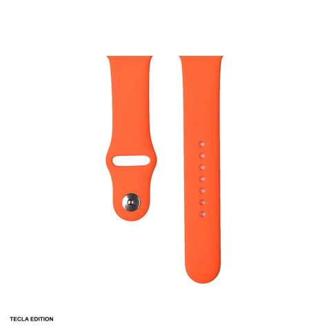 Curele smartwatch - Curea smartwatch pentru Apple Watch 38/40/41/42 mm, silicon, portocaliu, Deluxe Sport
