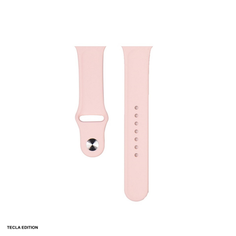 Curele smartwatch - Curea smartwatch pentru Apple Watch 38/40/41/42 mm, silicon, roz nisip, Deluxe Sport
