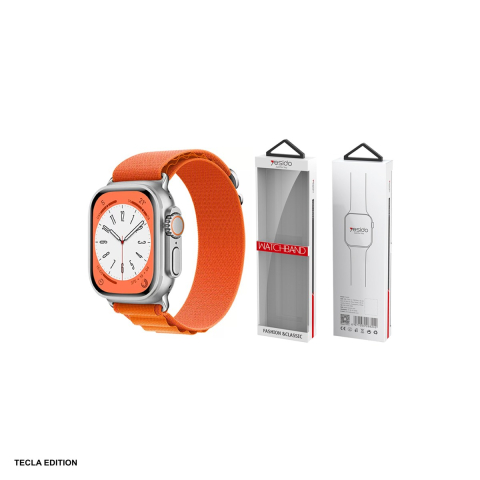 Curele smartwatch - Curea smartwatch pentru Apple Watch 38/40/41 mm, bumbac, portocaliu, WB24