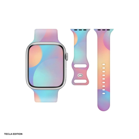 Curele smartwatch - Curea smartwatch pentru Apple Watch 42/44/45/49 mm, silicon, curcubeu