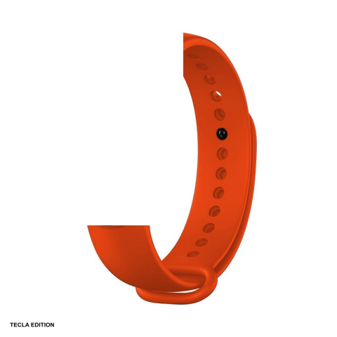 Curele smartwatch - Curea smartwatch pentru Xiaomi Mi Band 5/6/7, silicon, portocaliu, Deluxe Sport