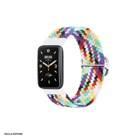 Curele smartwatch - Curea smartwatch pentru Xiaomi Mi Band 7 Pro, impletita, curcubeu