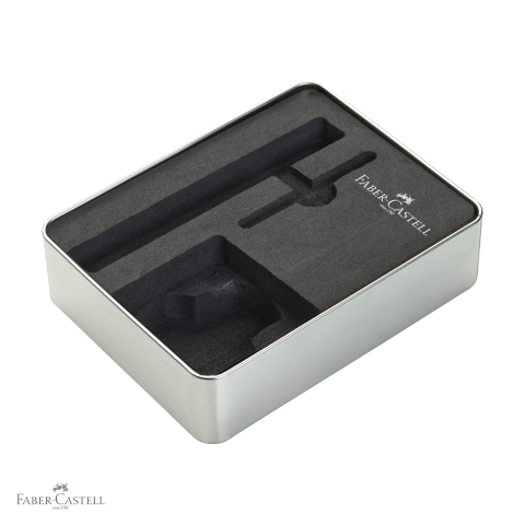 Penite si convertoare pentru stilou - Cutie cadou metalica Faber-Castell pentru 1 instrument de scris, 1 cerneala si 1 convertor, set cadou premium