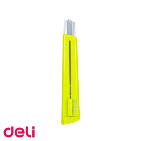 Cuttere si lame de rezerva - Cutter mic Deli Modern, lama inox cu protectie si sistem de blocare, pentru birou si scoala