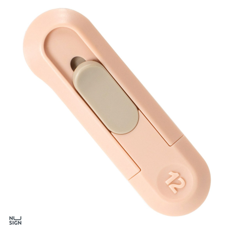 Unelte de mana - Cutter mini Deli Nusign, lama 12 mm cu retragere automata, 80x25 mm, roz
