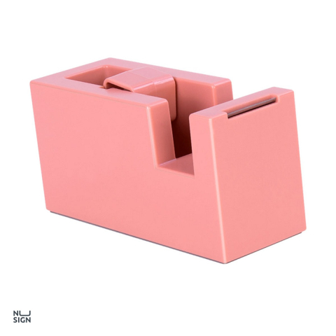 Dispensere - Dispenser stabil pentru banda adeziva Deli Nusign, pentru banda de 18 mm, 114x45x59 mm, roz