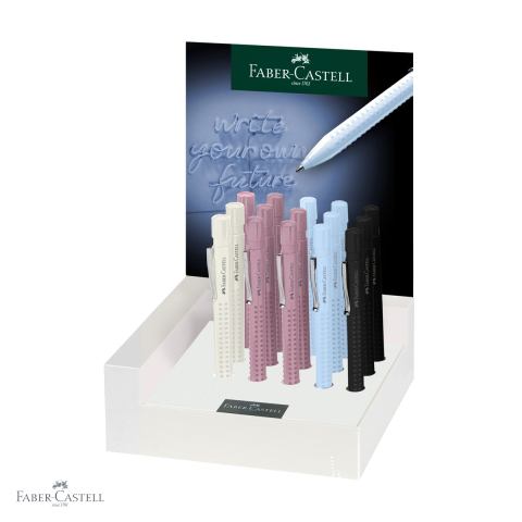 Pixuri cu mecanism - Display 15 pixuri cu mecanism Faber-Castell Grip 2010 Harmony, forma ergonomica triunghiulara, culori asortate