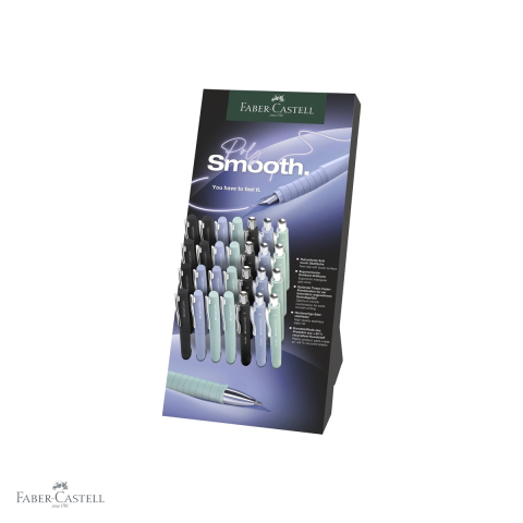 Birotica papetarie - Display 28 instrumente de scris Faber-Castell Poly - 16 stilouri si 12 pixuri, design ergonomic, pentru birou si scoala