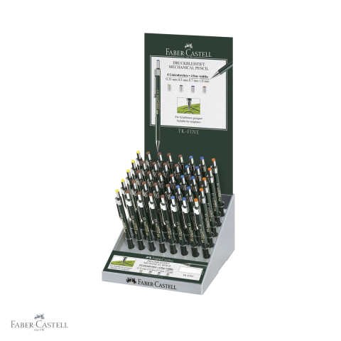 Creioane si ascutitori - Display 40 creioane mecanice Faber-Castell TK-Fine, grosimi variate, pentru desen tehnic si scriere