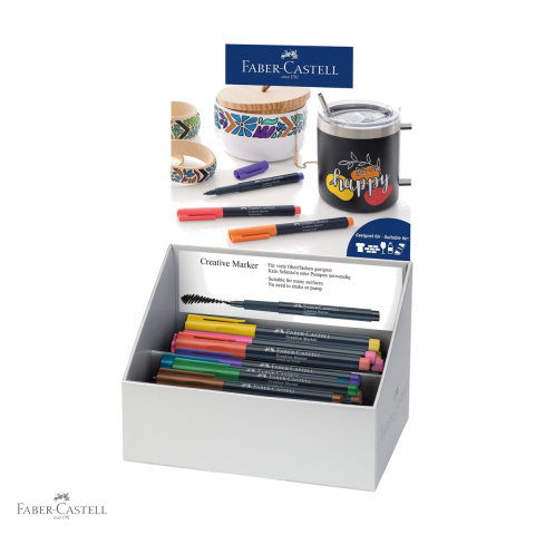 Markere - Display 50 bucati markere creative Faber-Castell 2024, linie de 1.5 mm, pentru multiple suprafete