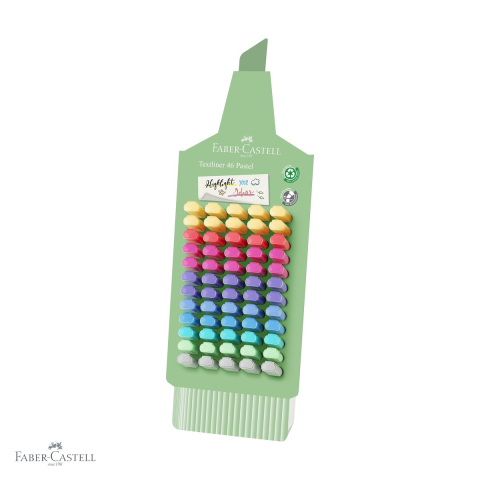 Markere - Display 60 bucati textmarkere pastel Faber-Castell 1546, culori delicate, pentru birou si scoala