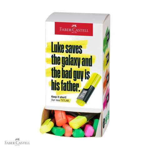 Markere - Display 60 textmarkere mini superfluorescente Faber-Castell, varf tesit, culori asortate, pentru birou si scoala