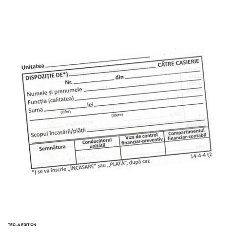 Tipizate nepersonalizate - Dispozitie de plata casa, A6, 100 file