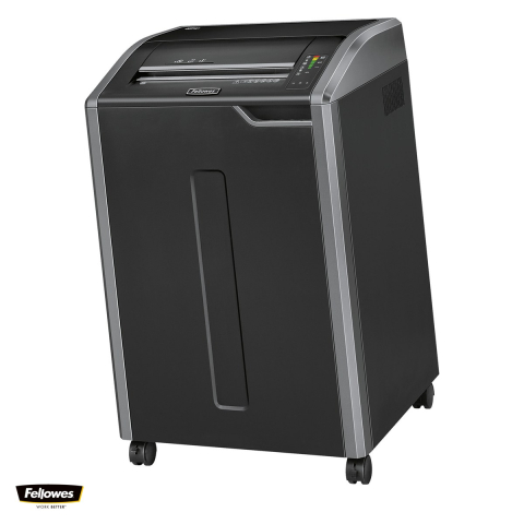Distrugatoare documente si accesorii - Distrugator de documente Fellowes 485i, taiere strip-cut P-2 in fasii de 5.8 mm, 40 coli, cos de 132 l, fanta de 405 mm, functionare continua, 953x636x509 mm