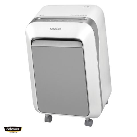 Distrugatoare documente si accesorii - Distrugator de documente Fellowes Powershred LX211, taiere micro-cut P-5 in particule de 2x12 mm, 15 coli, cos de 23 l, Jam Proof, pentru 1-3 utilizatori, 533x362x296 mm, alb