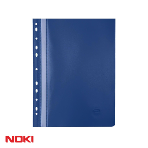 Dosare plastic - Set 10 dosare plastic cu sina si multiperforatii Noki, bleumarin, format A4, pentru arhivare documente