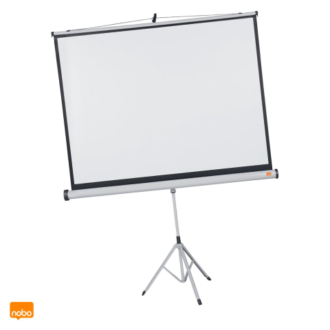 Ecrane proiectie - Ecran de proiectie manual Nobo cu trepied, format 4:3, suprafata alba mata cu margine neagra, brat de inclinare, 150x114 cm