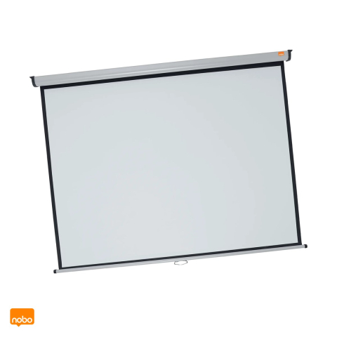 Ecrane proiectie - Ecran de proiectie manual Nobo pentru perete sau tavan, format 4:3, suprafata alba mata cu rama neagra, 175x133 cm