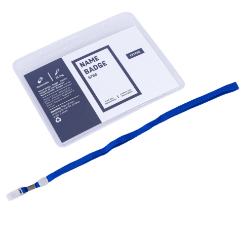 Identificare si Badge-uri - Ecuson Orizontal Flexibil 105x70mm cu Snur Reglabil si Clip - Set Complet pentru Carduri Mari, Badge-uri si Acces, Model 5756