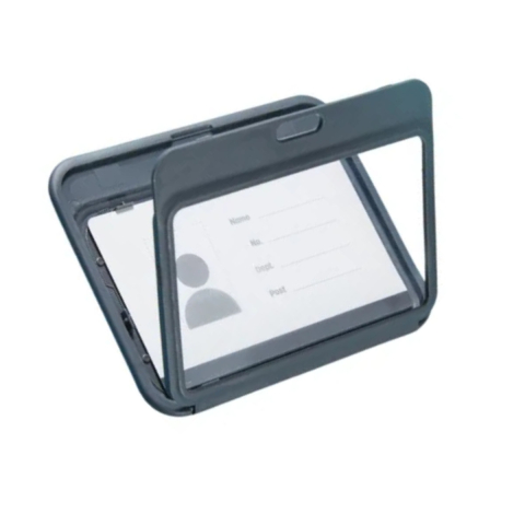 Identificare si Badge-uri - Ecuson Orizontal Rigid ABS cu 2 Fete si Snur Textil - Set Complet pentru Badge Dublu, Model EF420, Culori Asortate