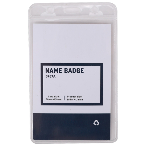 Identificare si Badge-uri - Ecuson Vertical Flexibil Mare 70x105mm cu Sistem Versatil de 3 Gauri Prindere - Suport Universal Badge Vertical, Model 5757A