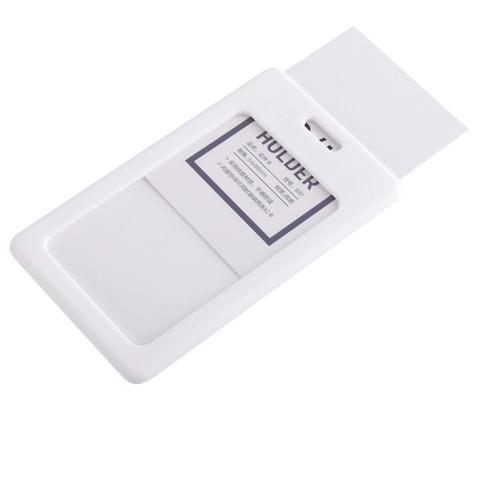 Identificare si Badge-uri - Ecuson Vertical Siliconic pentru Carduri 54x89mm, Capacitate 2 Carduri, Rama Alba - Suport Flexibil Vertical Rezistent