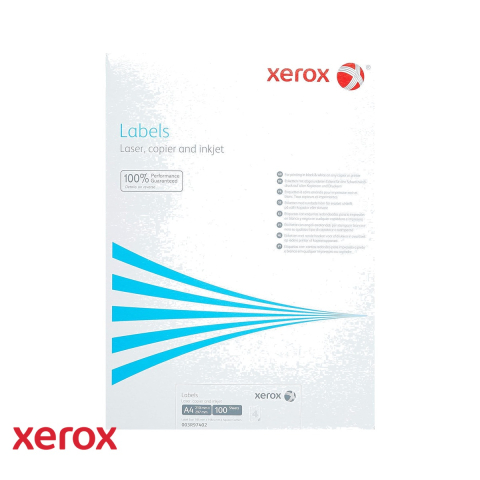 Birotica papetarie - Etichete autoadezive Xerox, format A6 (105 x 148.5 mm), 4/A4, colturi drepte, compatibile laser/inkjet, 100 coli/top