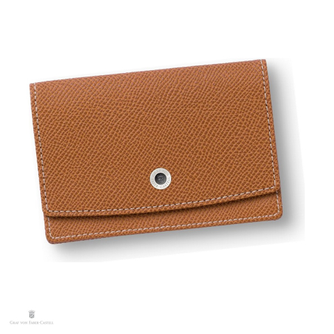 Instrumente de scris - Etui pentru carti de vizita Graf von Faber-Castell Epsom, din piele granulata, maro