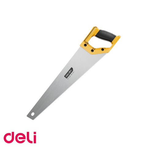 Unelte de mana - Fierastrau pliabil Deli, 45 cm, zimti pe trei laturi, pentru gradinarit si taiere ramuri