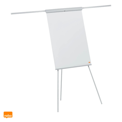 Flipcharturi si rezerve - Flipchart magnetic Nobo Essentials cu trepied si 2 brate laterale, inaltime reglabila pana la 188 cm, tavita pentru marker, 68x100 cm