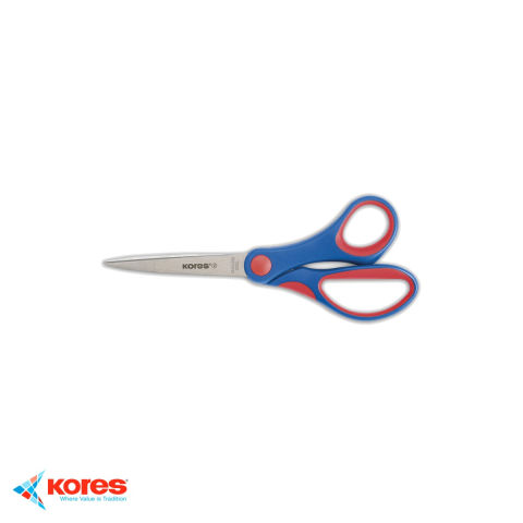 Birotica papetarie - Foarfeca de birou Kores Softgrip 17 cm, lama din otel inoxidabil, maner ergonomic cu grip