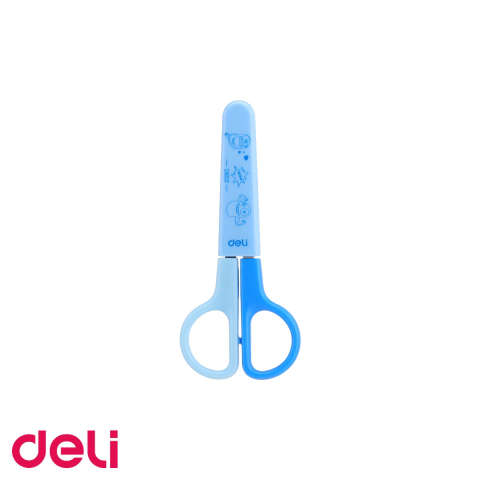 Foarfece de birou si scoala - Foarfeca scolara Deli, lama inox 12cm, varf rotunjit cu protectie, pentru copii