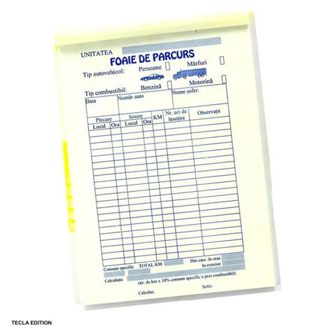 Formulare tipizate - Foi de parcurs pentru marfa si persoane, A5, 100 file