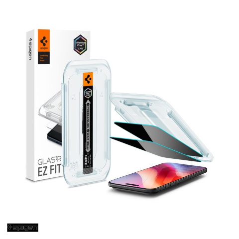 Huse si protectii pentru iPhone 17 Air - Folie sticla temperata pentru iPhone 17 Air, Privacy, Spigen, Glas.Tr Ez Fit