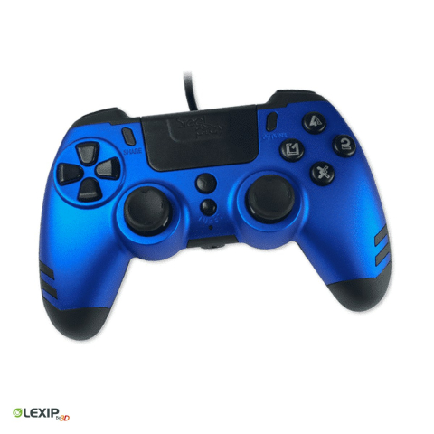 Controlere, Volane si Casti gaming - Gamepad cu fir Lexip Metaltech, 4 padele programabile pe spate, pentru PC Windows 10/11 si PS4, albastru, JVAMUL00150