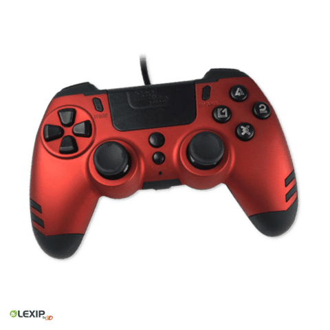 Controlere, Volane si Casti gaming - Gamepad cu fir Lexip Metaltech, 4 padele programabile pe spate, pentru PC Windows 10/11 si PS4, rosu, JVAMUL00151