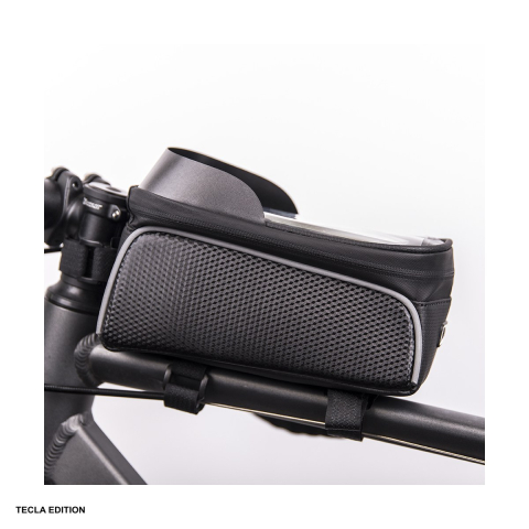 Ciclism - Geanta de cadru pentru bicicleta cu suport telefon ecranat, impermeabila, folie tactila, TFO Model02, neagra