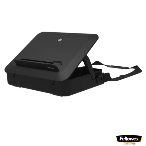 Suporturi ergonomice pentru laptop - Geanta laptop cu suport ergonomic inclus, Fellowes Breyta, 2 in 1, 5 inaltimi, pentru laptop pana la 14 inch (4 kg), negru
