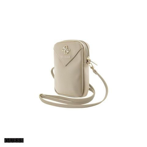 Genti si borsete telefon - Geanta telefon Guess Zip Triangle 4G, Bej