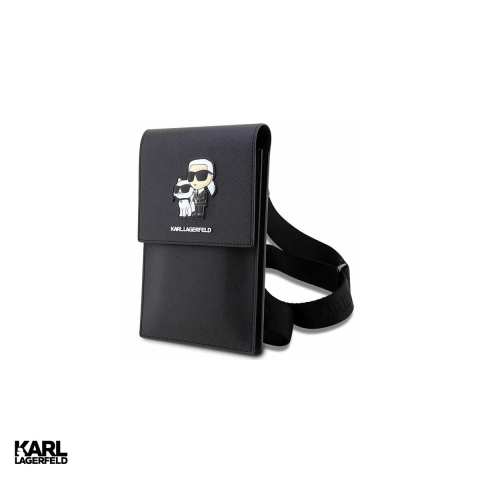 Accesorii insotitoare - Geanta telefon Karl Lagerfeld hardcase Pounch Saffiano K&C NFT, Negru