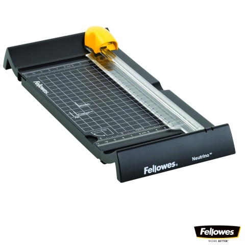 Birotica papetarie - Ghilotina cu disc rotativ, Fellowes Neutrino Photo, pentru foto, format A5/A4, capacitate 5 coli, sistem SafeCut