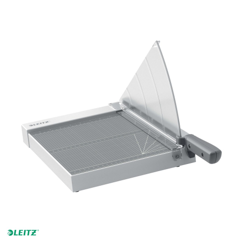Birotica papetarie - Ghilotina cu parghie Leitz Home Office Precision A4, 10 coli de 80 g/mp, lama din otel inoxidabil, iluminare EdgeGlow a liniei de taiere, clema transparenta, 298x262x498 mm