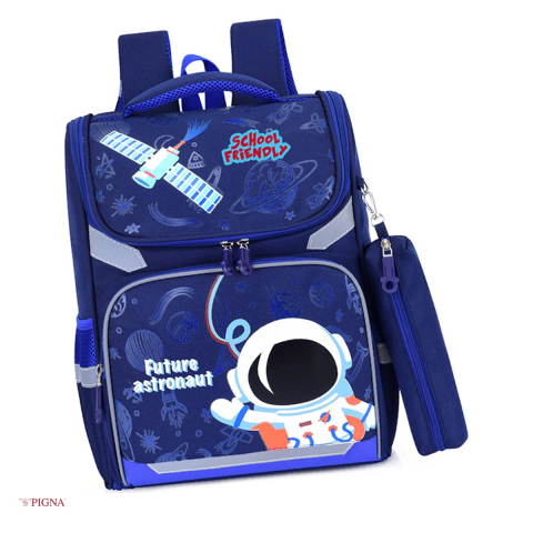 Bagaje si Accesorii - Ghiozdan Pigna Astronaut, pentru prescolari, penar etui, albastru