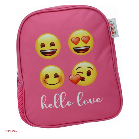 Bagaje si Accesorii - Ghiozdan Pigna Classic Emoji, din poliester, pentru prescolari, roz, 28x24 mm