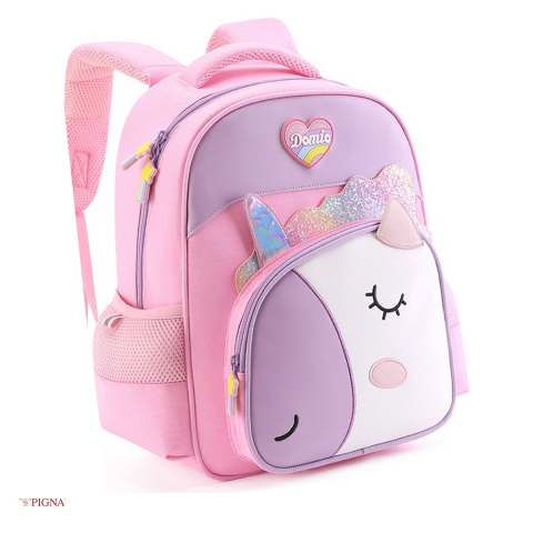 Bagaje si Accesorii - Ghiozdan Pigna Funtasy Unicorn, pentru prescolari, 2 fermoare, roz, 38x30x18 cm
