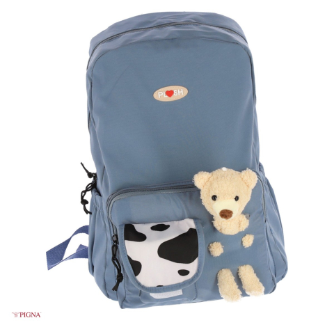 Bagaje si Accesorii - Ghiozdan Pigna Funtasy Ursulet, pentru prescolari, plus 2 fermoare, albastru, 42x28x14 cm