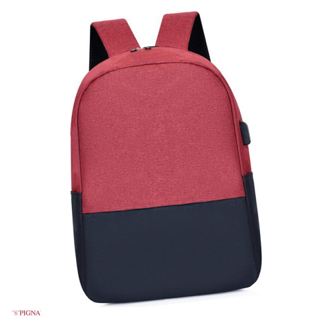 Bagaje si Accesorii - Ghiozdan Pigna Gimnaziu Fan Teens USB, pentru liceu, rosu, 46x29x13 cm