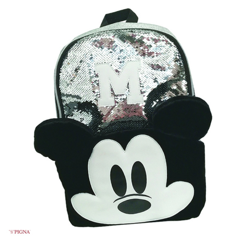 Bagaje si Accesorii - Ghiozdan Pigna Mickey Mouse, pentru scoala generala, I-IV, gri, 43x30x12 cm
